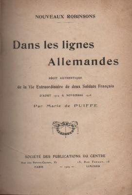 Nouveaux Robinsons dans les lignes allemandes, Marie de Puiffe